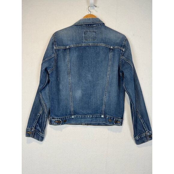 Levi's Standard Trucker Jacket Men Small Blue Denim Jean Collared Logo 70507 - Picture 6 of 13